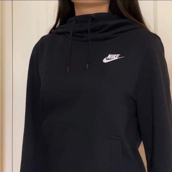 Nike Black Funnel Neck Hoodie Size XS